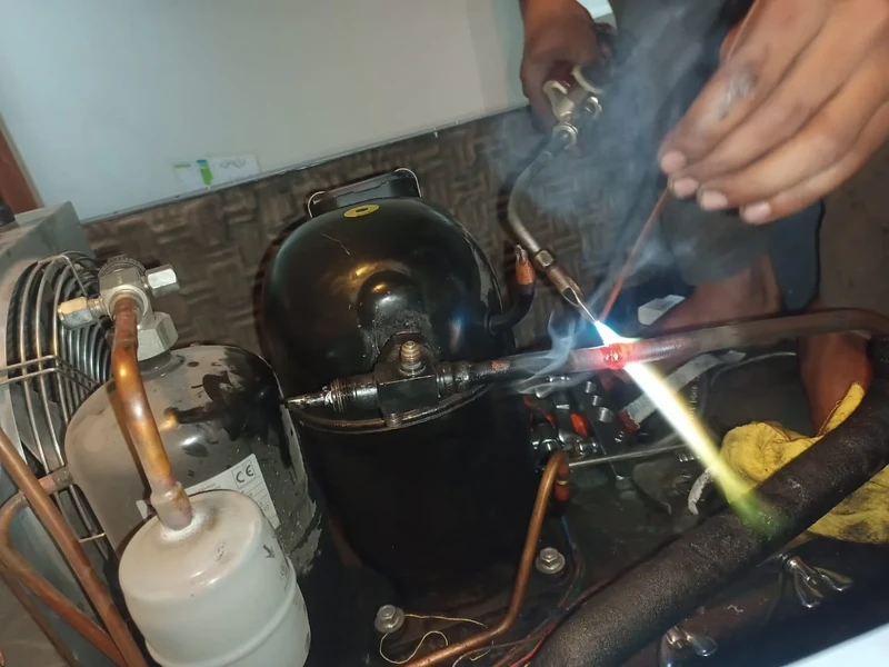 Fridge plant installation and compressor maintenance by K Falak Cool Breeze